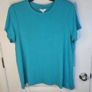 Crown & Ivy Women's Teal Short‎ Sleeve Tee Size XL